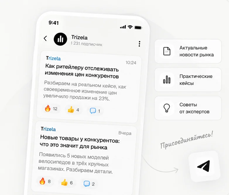 Лента канала Trizela в Telegram: разборы изменений цен и новинок у конкурентов